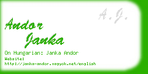 andor janka business card